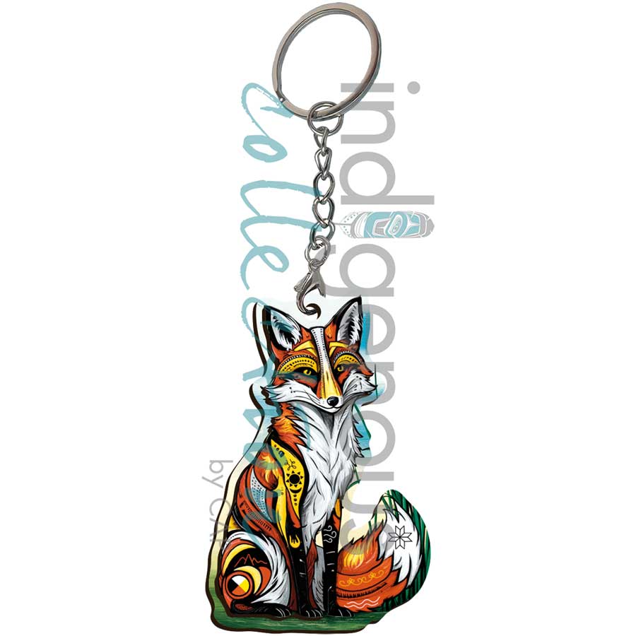 Spirit Fox 3D Keychain by artist Stephanie White. Indigenous Collection.