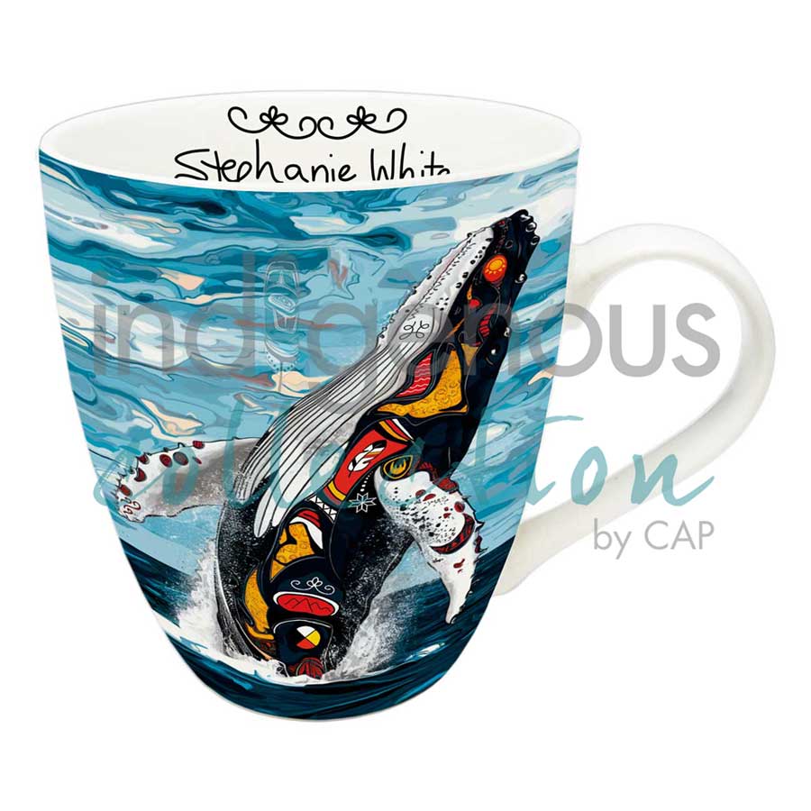 Spirit Whale Signature Mug by artist Stephanie White. Indigenous Collection.