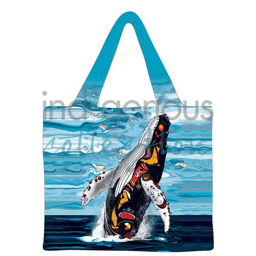 Spirit Whale Reusable Shopping Bag by artist Stephanie White. Indigenous Collection.