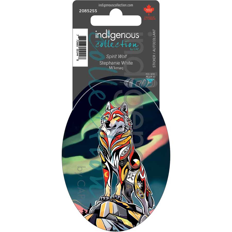 Spirit Wolf Sticker by artist Stephanie White