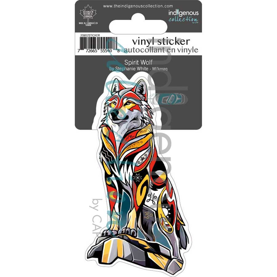 Spirit Wolf Vinyl Die-Cut Sticker by artist Stephanie White