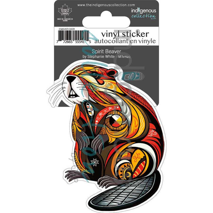 Spirit Beaver Vinyl Die-Cut Sticker by artist Stephanie White