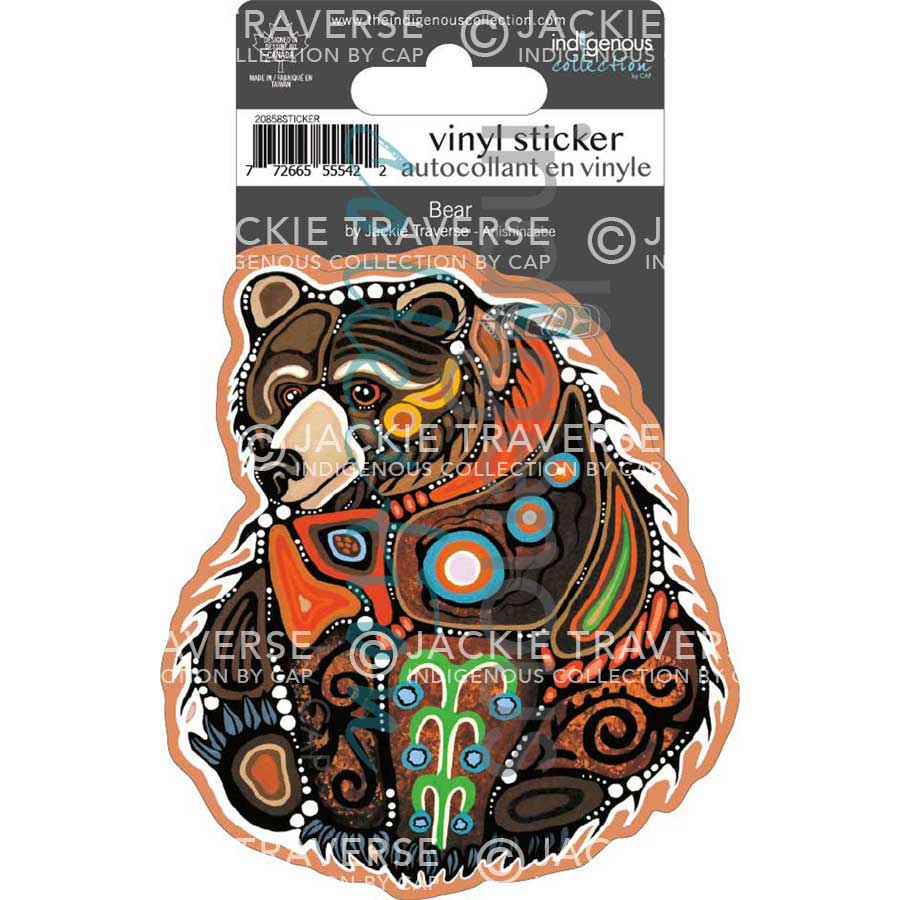 Bear Vinyl Die-Cut Sticker by artist Jackie Traverse