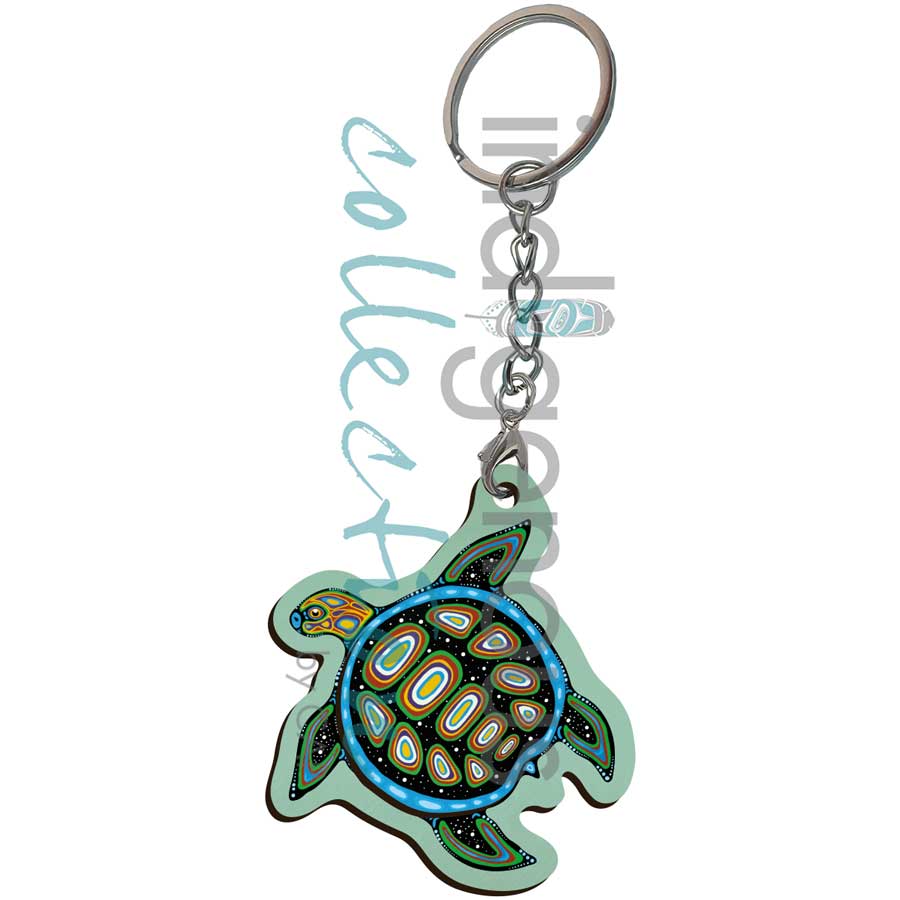 Turtle 3D Keychain by artist Jackie Traverse. Indigenous Collection.