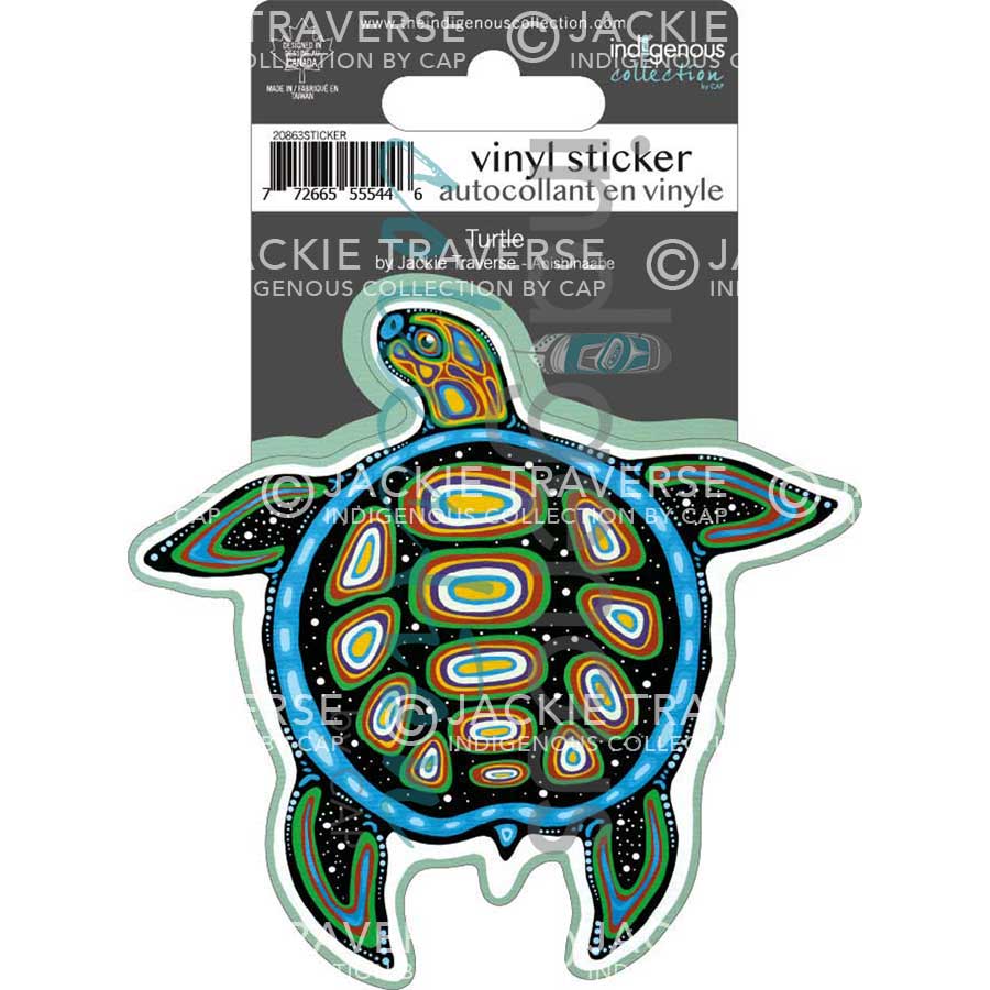Turtle Vinyl Die-Cut Sticker by artist Jackie Traverse