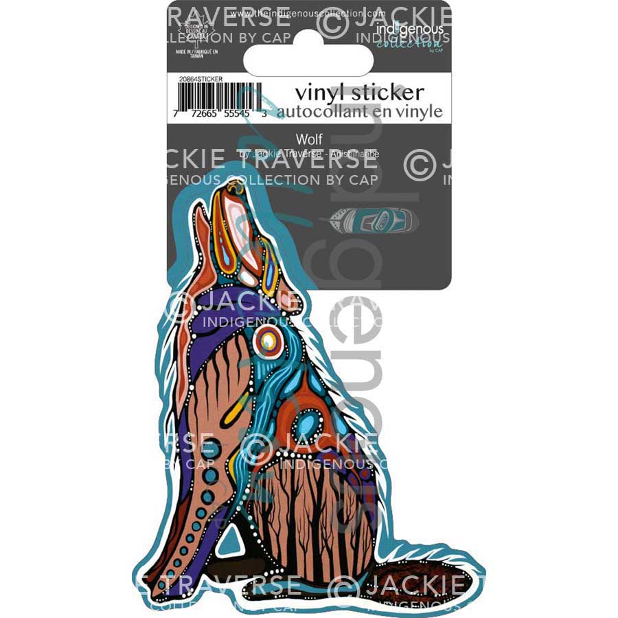 Wolf Vinyl Die-Cut Sticker by artist Jackie Traverse