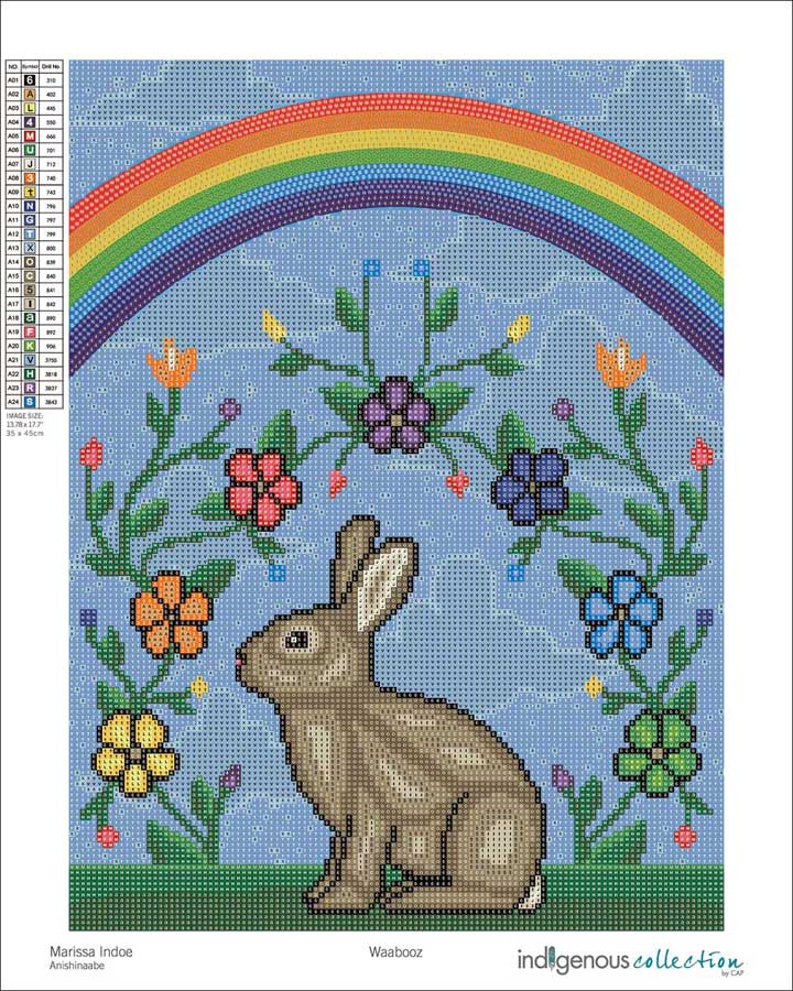 Waabooz Diamond Art Kit by artist Marissa Indoe. Indigenous Collection.