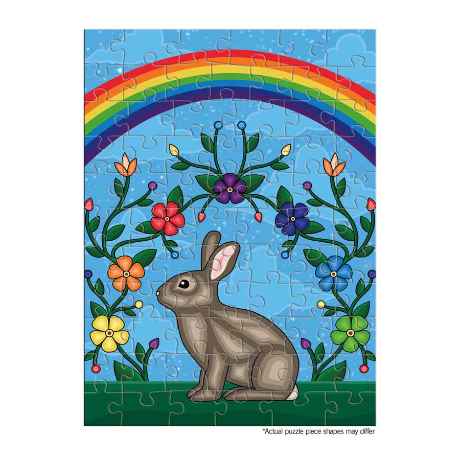 Waabooz Puzzle - On The Go - 72 Pcs by artist Marissa Indoe. Indigenous Collection.