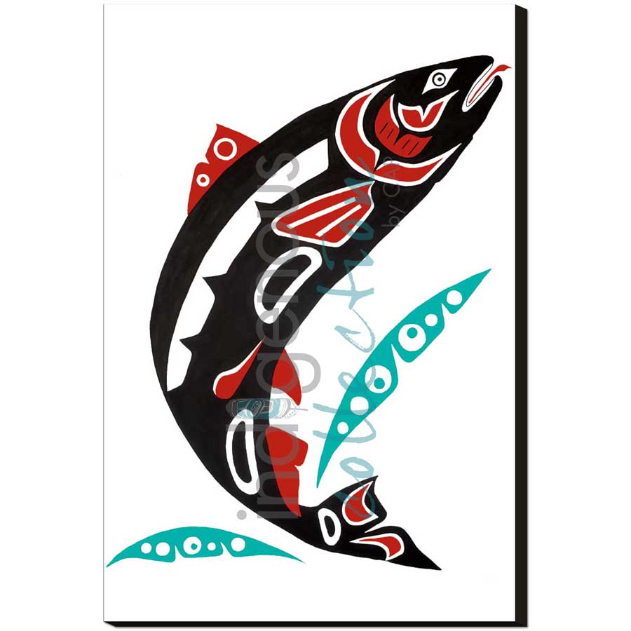 Salmon by artist Shirley Babcock - Coast Salish/Kwakwaka'wakw. Indigenous Collection