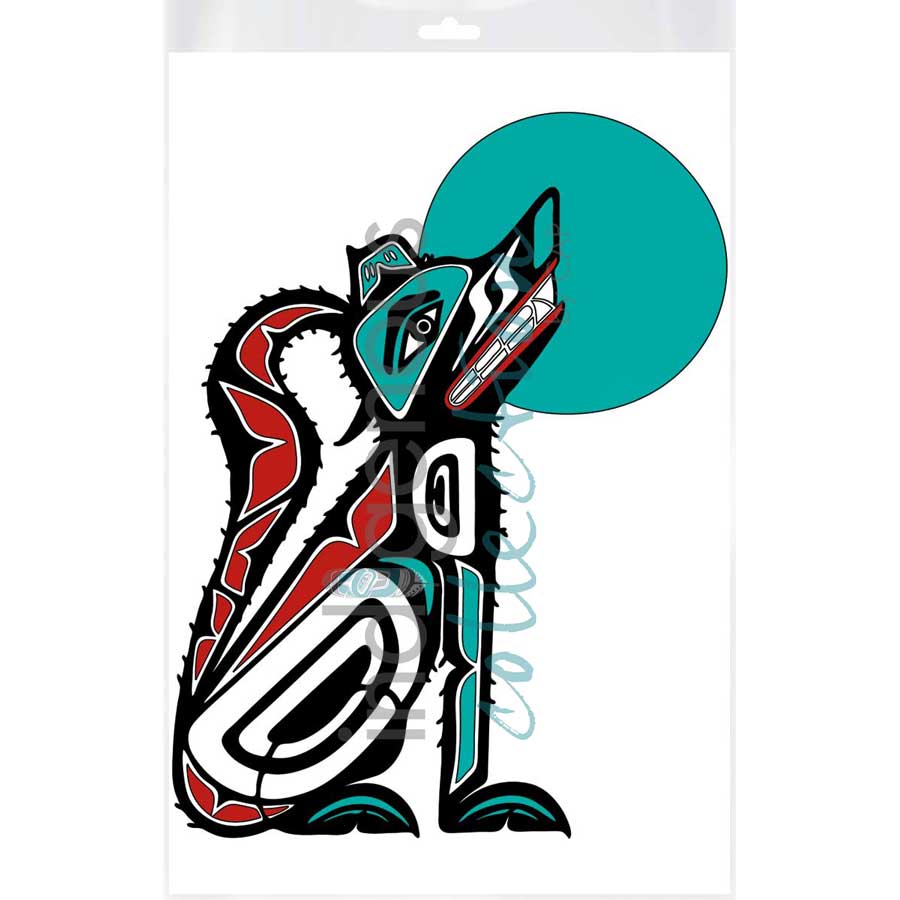 Sitting Wolf by artist Shirley Babcock - Coast Salish/Kwakwaka'wakw. Indigenous Collection