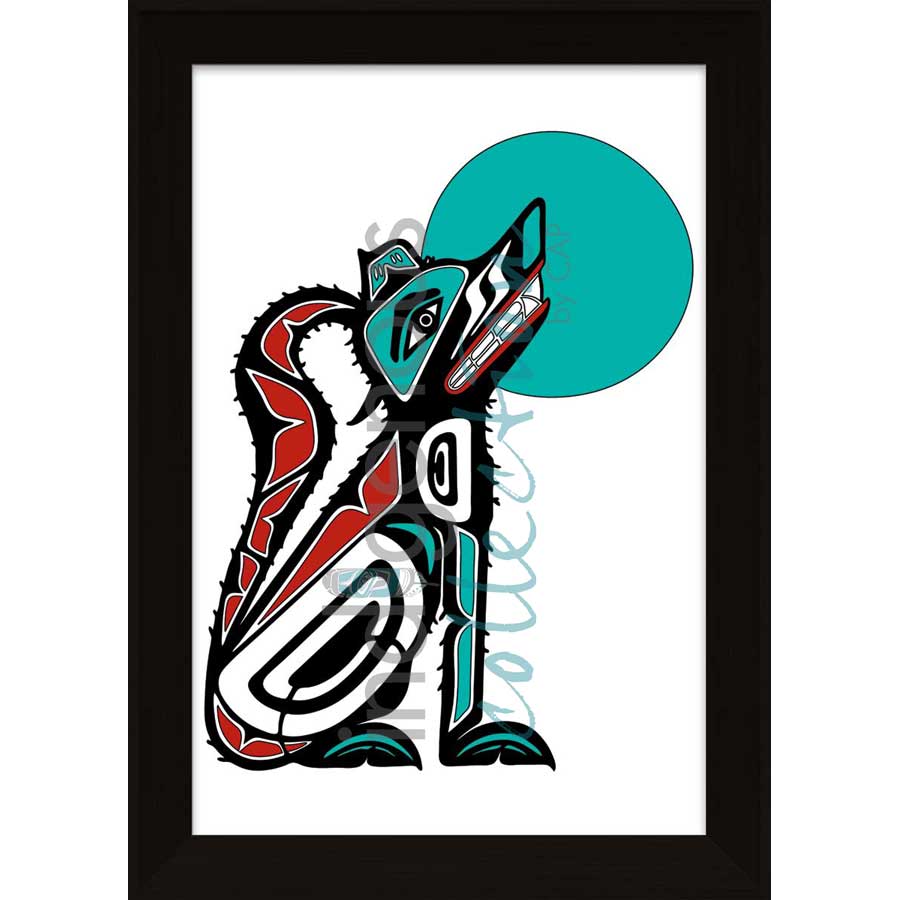 Sitting Wolf by artist Shirley Babcock - Coast Salish/Kwakwaka'wakw. Indigenous Collection