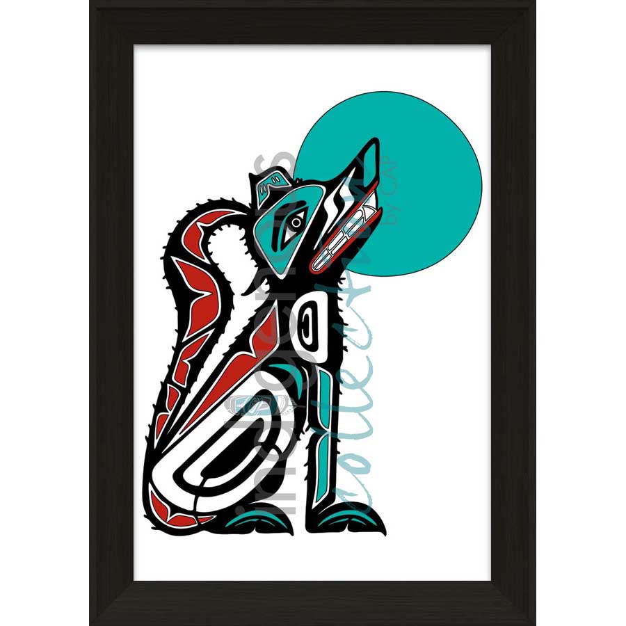 Sitting Wolf by artist Shirley Babcock - Coast Salish/Kwakwaka'wakw. Indigenous Collection