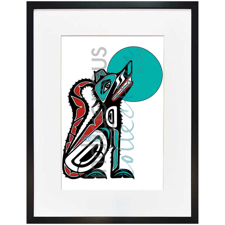 Sitting Wolf by artist Shirley Babcock - Coast Salish/Kwakwaka'wakw. Indigenous Collection