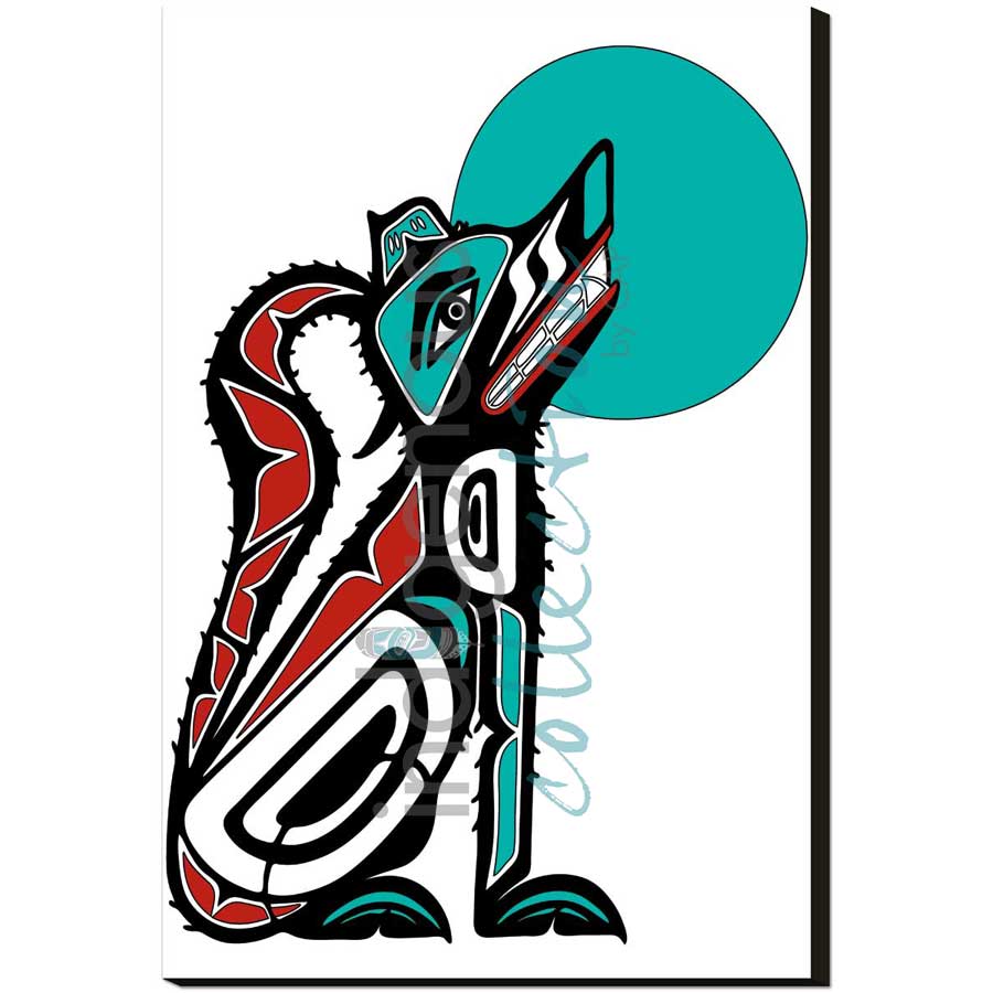 Sitting Wolf by artist Shirley Babcock - Coast Salish/Kwakwaka'wakw. Indigenous Collection