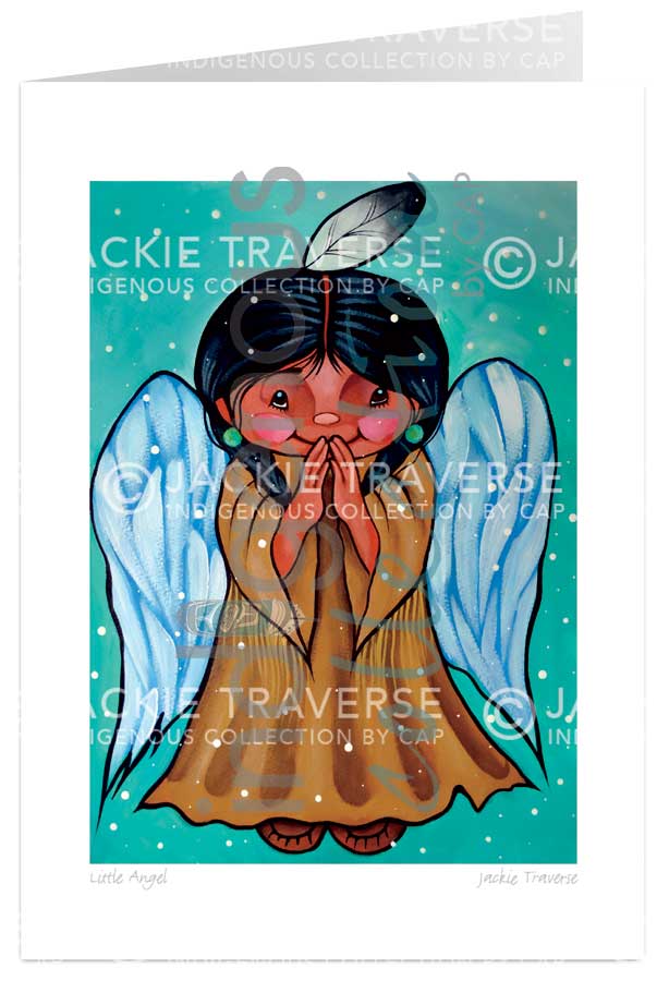 Little Angel 5 x 7 Art Card by artist Jackie Traverse. Indigenous Collection