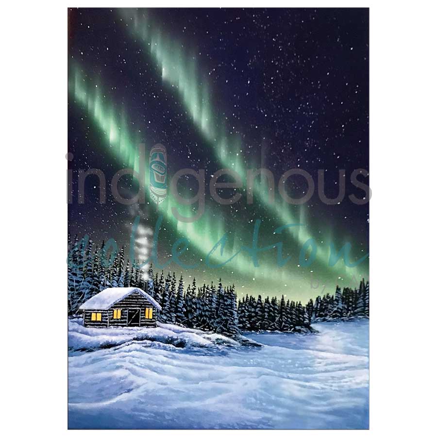 Lake Cabin by artist Ronnie Simon - Gwich'in