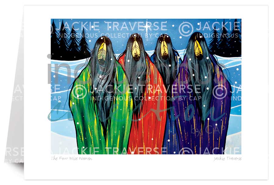 The Four Wise Women 5 x 7 Art Card by artist Jackie Traverse. Indigenous Collection