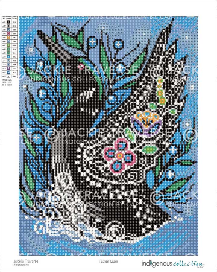 Father Loon Diamond Art Kit by artist Jackie Traverse. Indigenous Collection.