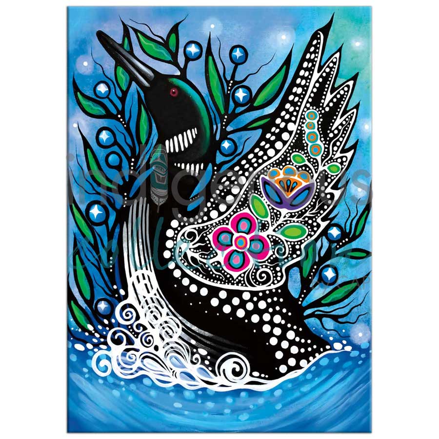 Father Loon Magnet by artist Jackie Traverse. Indigenous Collection.