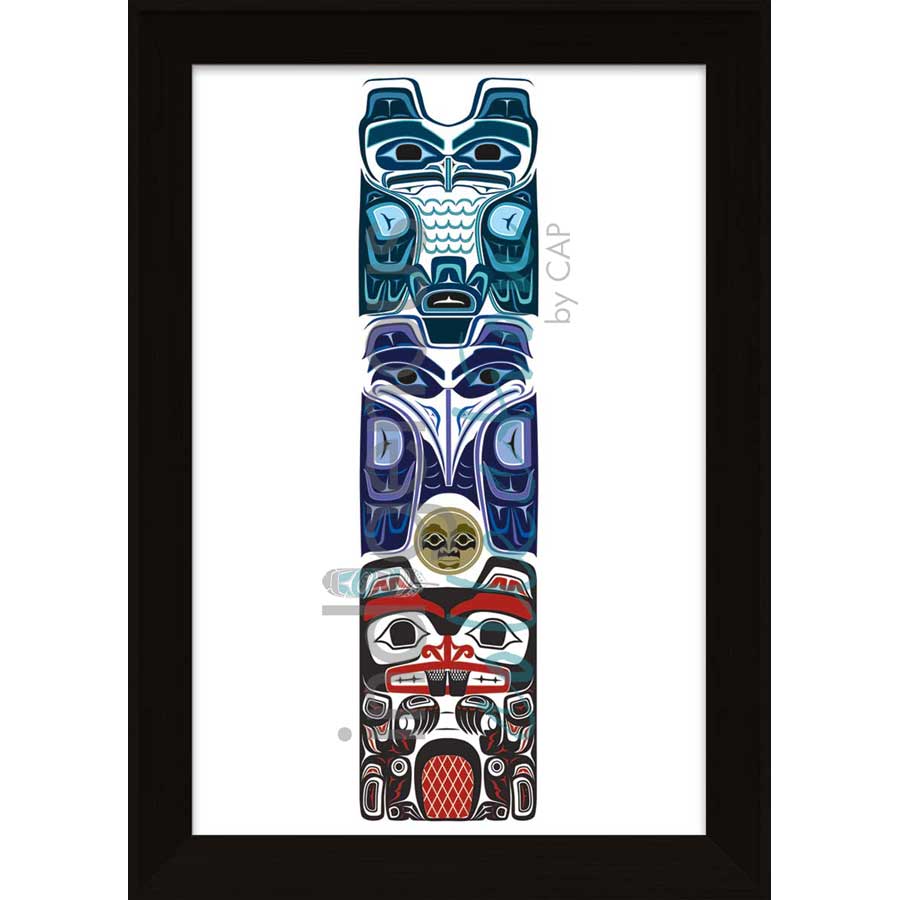 Eagle, Raven, Beaver by artist Clarence Mills - Haida. Indigenous Collection