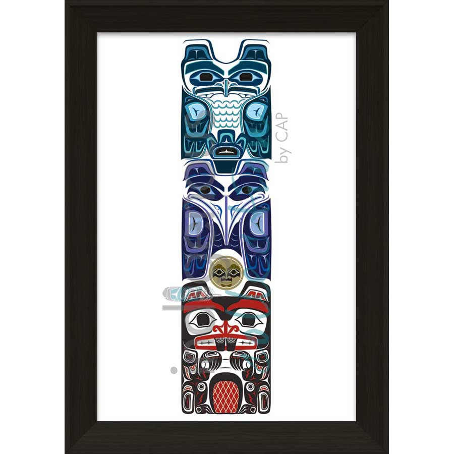 Eagle, Raven, Beaver by artist Clarence Mills - Haida. Indigenous Collection