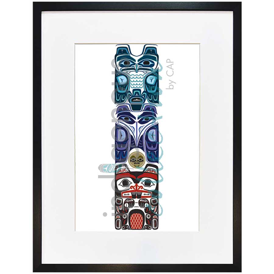Eagle, Raven, Beaver by artist Clarence Mills - Haida. Indigenous Collection