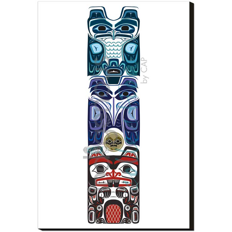 Eagle, Raven, Beaver by artist Clarence Mills - Haida. Indigenous Collection