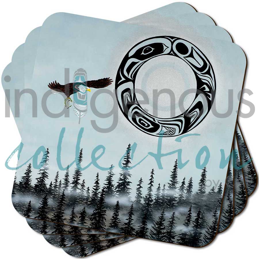 Eagle Moon Coaster by artist Shelley Davies. Indigenous Collection.