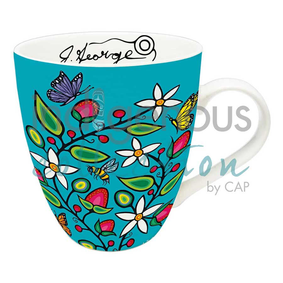 Berry Garden Signature Mug by artist Jeffrey Red George. Indigenous Collection.