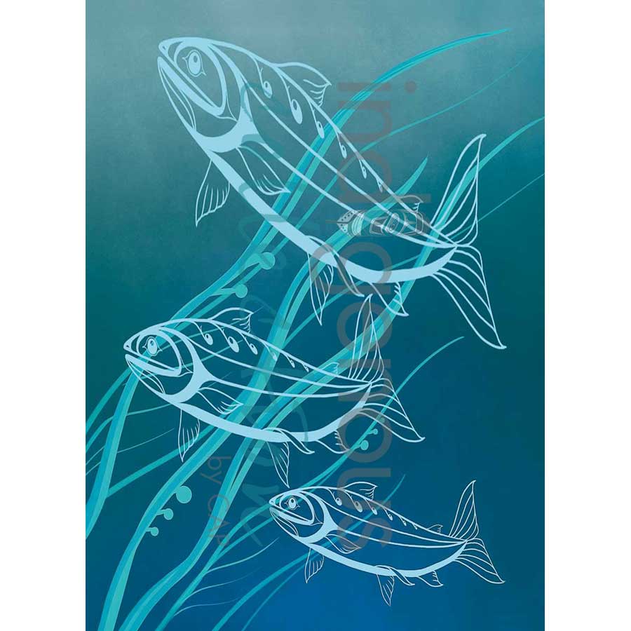 Return Tea Towel by artist Jessica McCallum-Miller (Hlox Majagalee). Indigenous Collection.