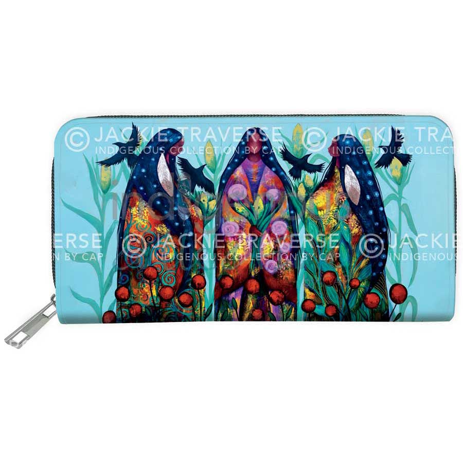 Three Sisters Embossed Wallet by artist Jackie Traverse