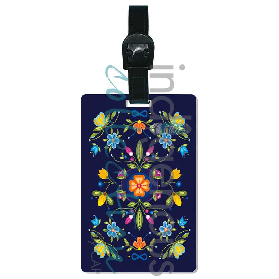 Amethyst Luggage Tag by artist Lisa Berry. Indigenous Collection.