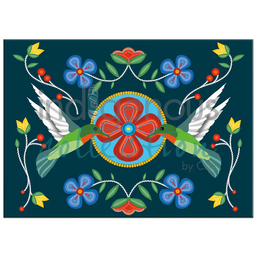 Hummingbirds Magnet by artist Lisa Berry. Indigenous Collection.
