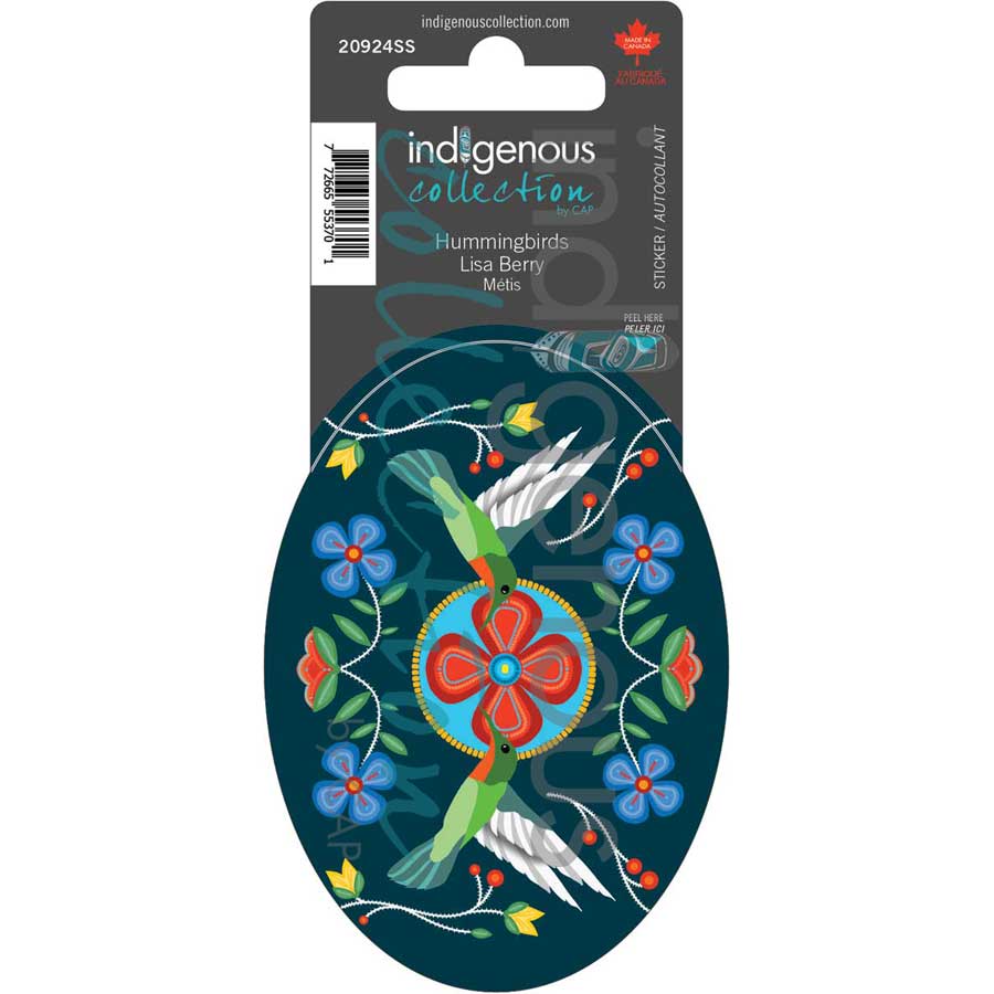 Hummingbirds Sticker by artist Lisa Berry. Indigenous Collection.