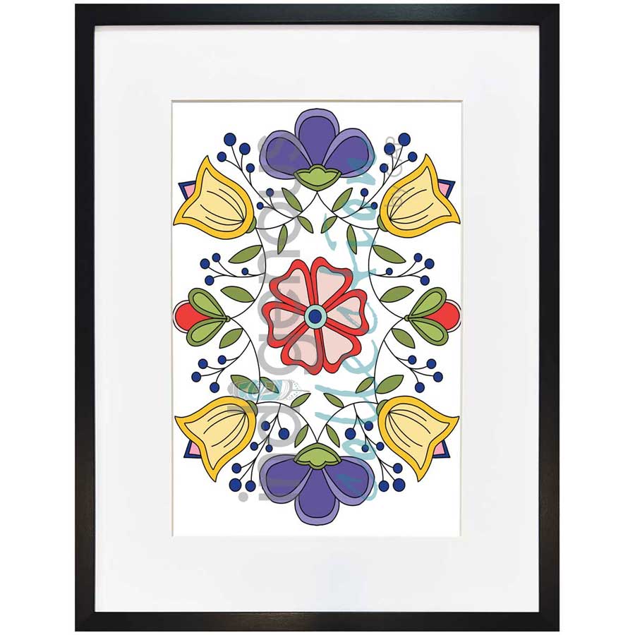 Floral II by artist Lisa Berry - Métis. Indigenous Collection
