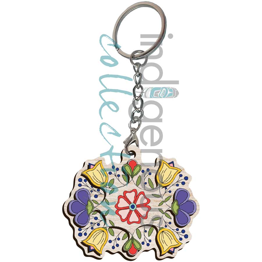 Floral II 3D Keychain by artist Lisa Berry. Indigenous Collection.
