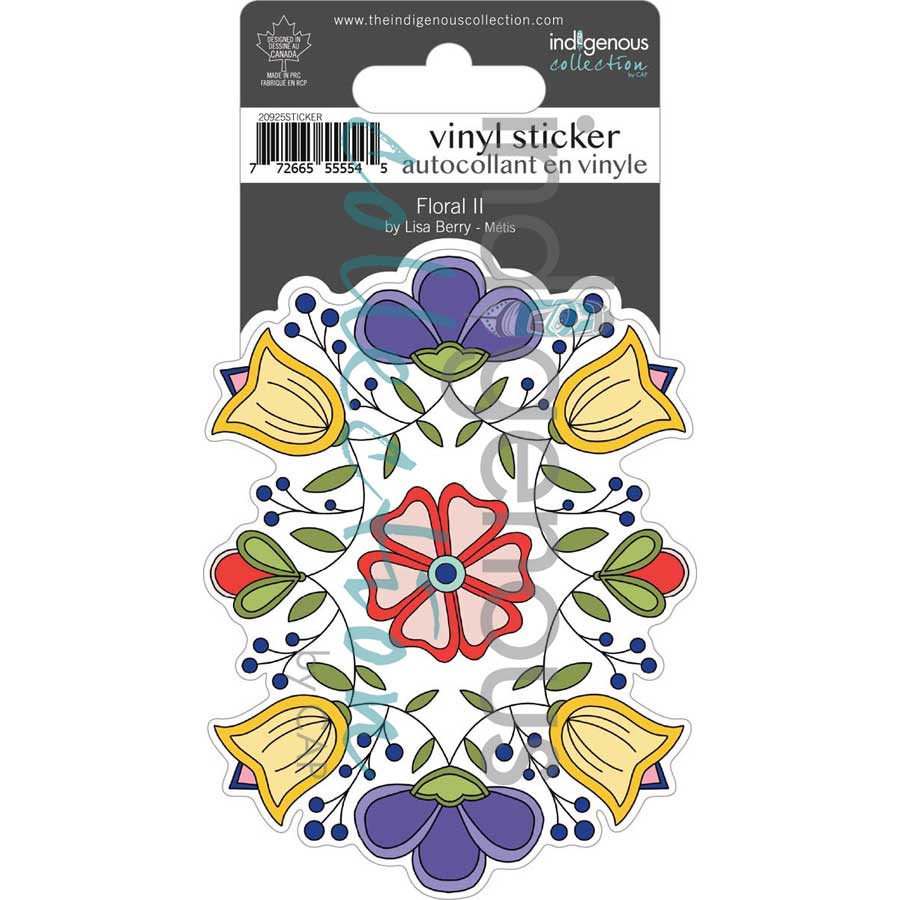 Floral II Vinyl Die-Cut Sticker by artist Lisa Berry. Indigenous Collection.