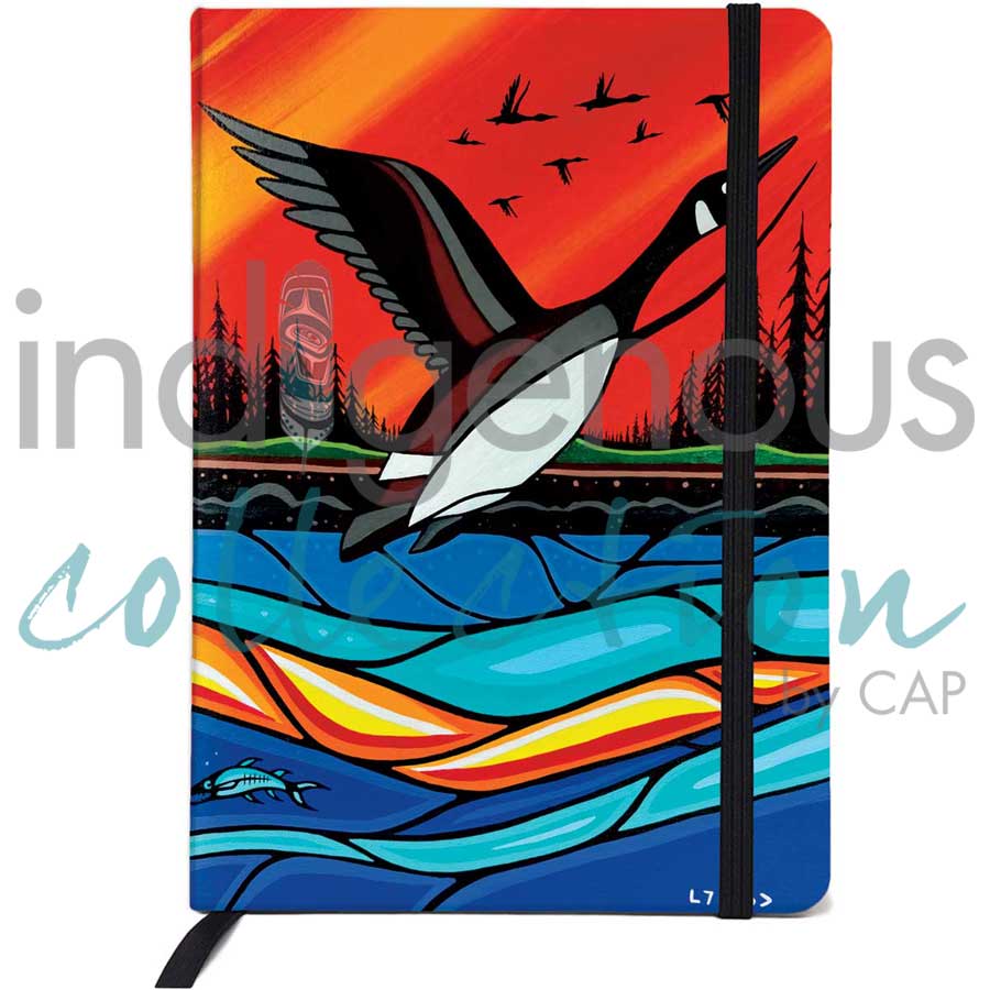 Canadian Geese in Flight Journal by artist Jeffrey Red George - Ojibway. Indigenous Collection