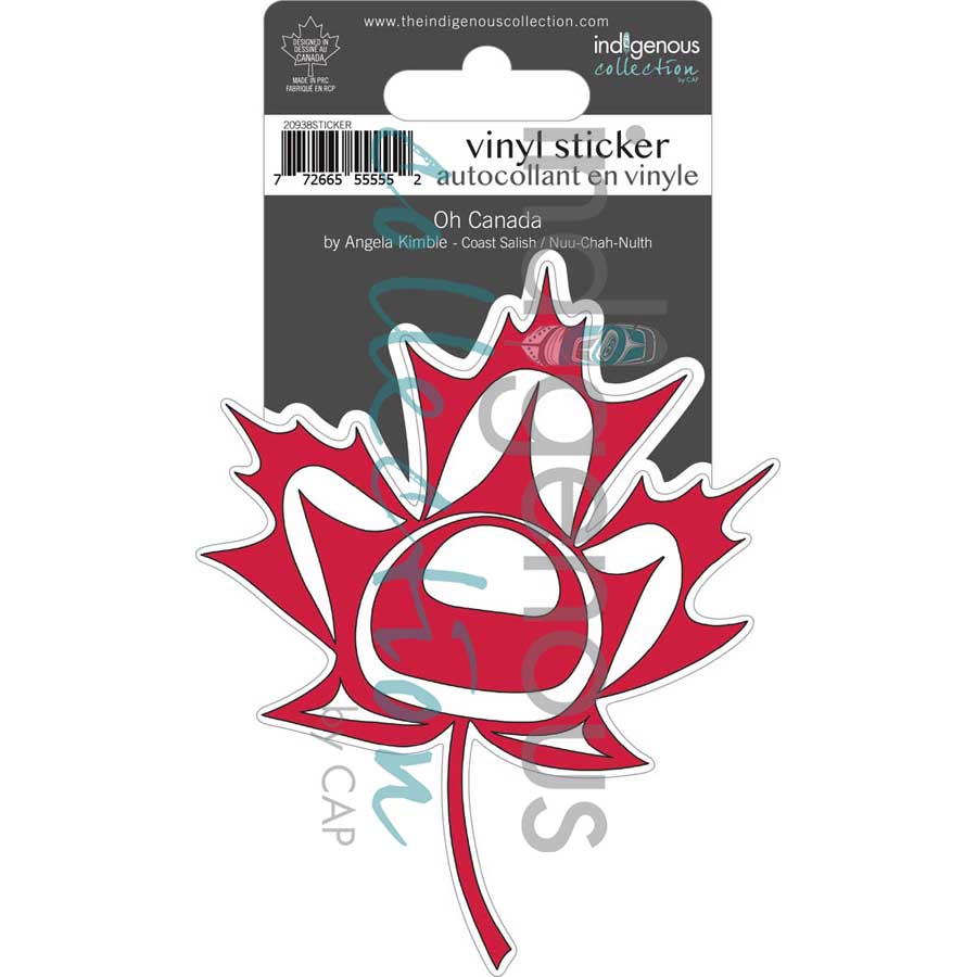 Oh Canada Vinyl Die-Cut Sticker by artist Angela Kimble. Indigenous Collection.