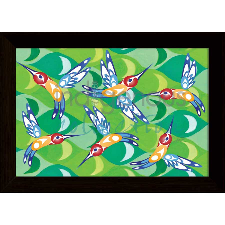 Hummingbirds by artist Brandon Gabriel - Stó꞉lō / Coast Salish. Indigenous Collection