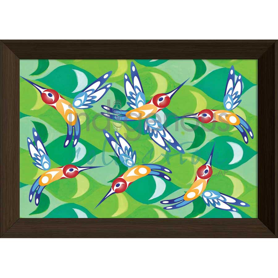 Hummingbirds by artist Brandon Gabriel - Stó꞉lō / Coast Salish. Indigenous Collection