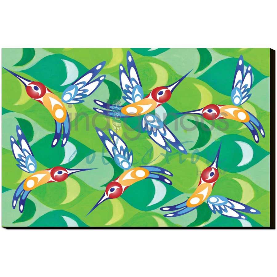 Hummingbirds by artist Brandon Gabriel - Stó꞉lō / Coast Salish. Indigenous Collection