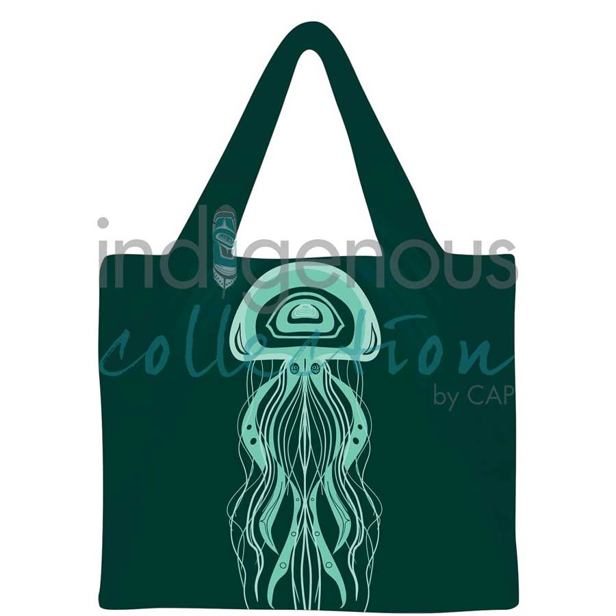 Jellyfish Reusable Shopping Bag by artist Jessica McCallum-Miller (Hlox Majagalee). Indigenous Collection.