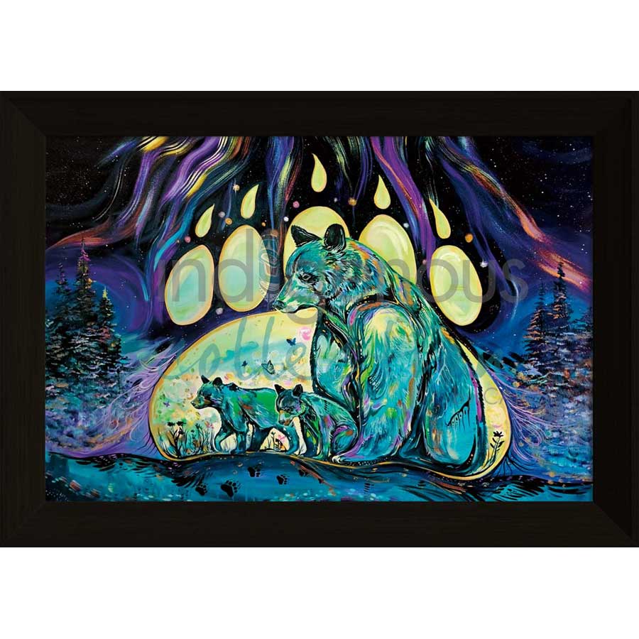 Aurora Borealis Bears by artist Carla Joseph - Métis/Cree. Indigenous Collection