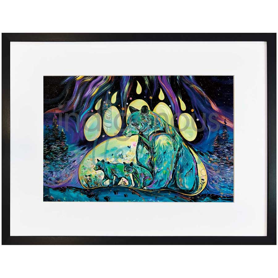 Aurora Borealis Bears by artist Carla Joseph - Métis/Cree. Indigenous Collection