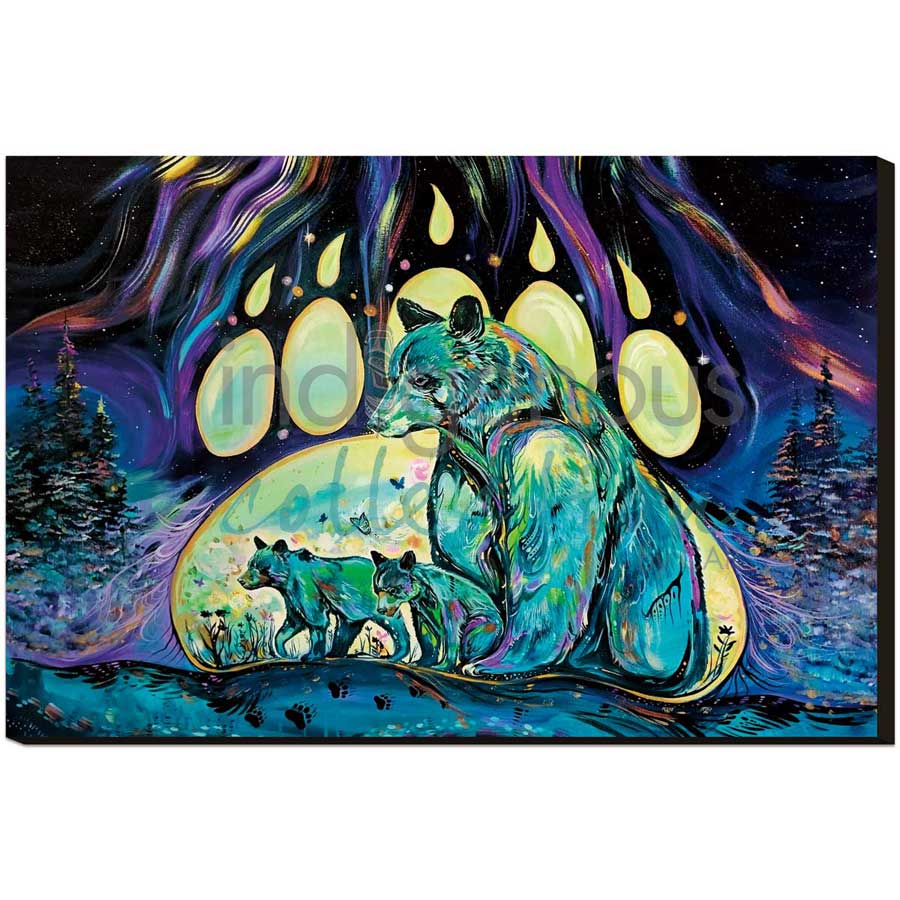 Aurora Borealis Bears by artist Carla Joseph - Métis/Cree. Indigenous Collection