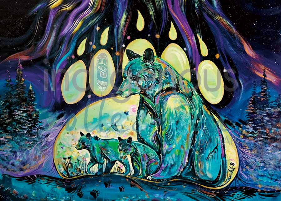 Aurora Borealis Bears by artist Carla Joseph