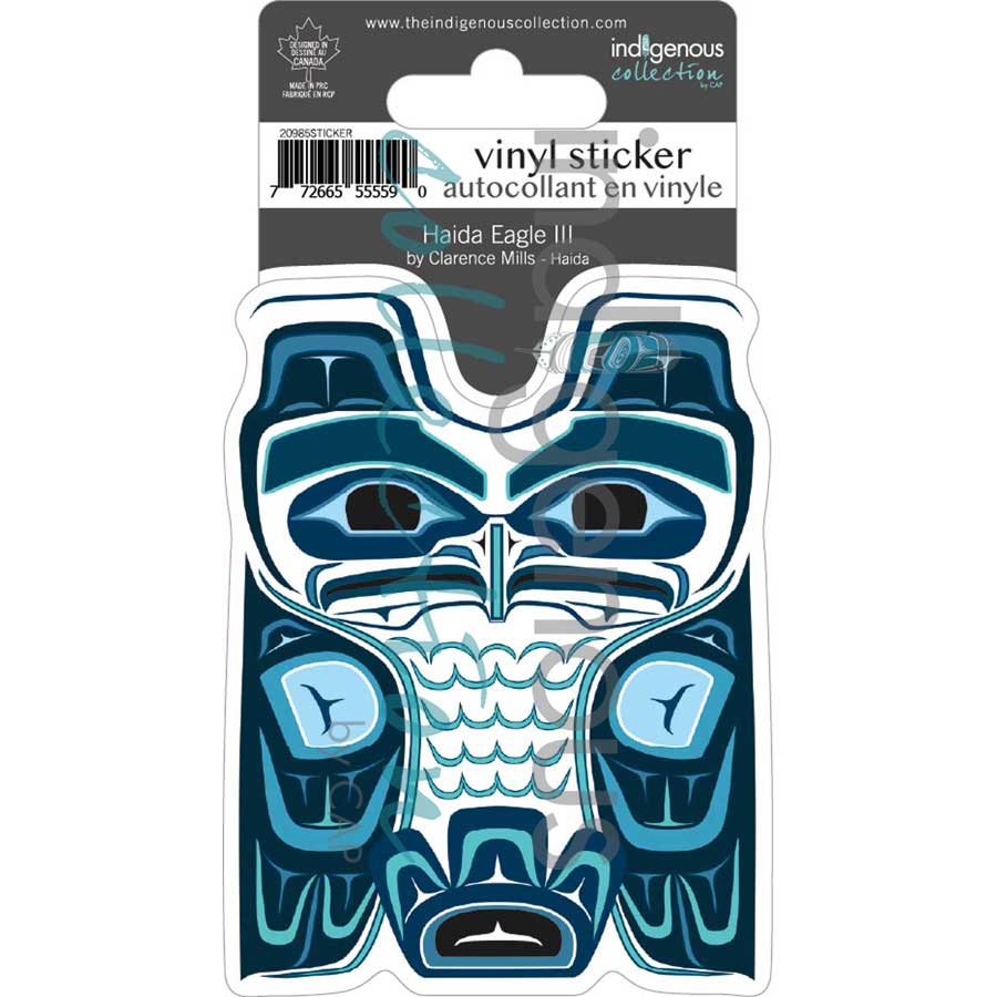 Haida Eagle III Vinyl Die-Cut Sticker by artist Clarence Mills. Indigenous Collection.