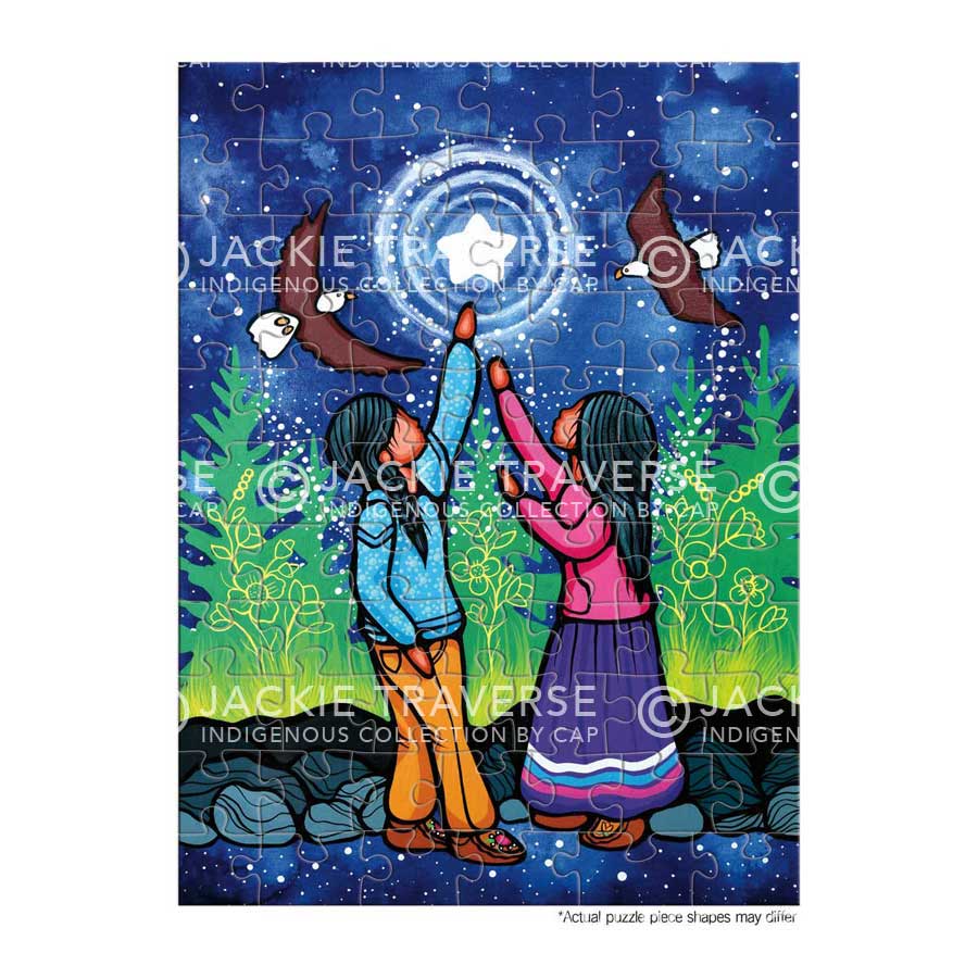 Reach for the Stars Puzzle - On The Go - 72 Pcs by artist Jackie Traverse. Indigenous Collection.