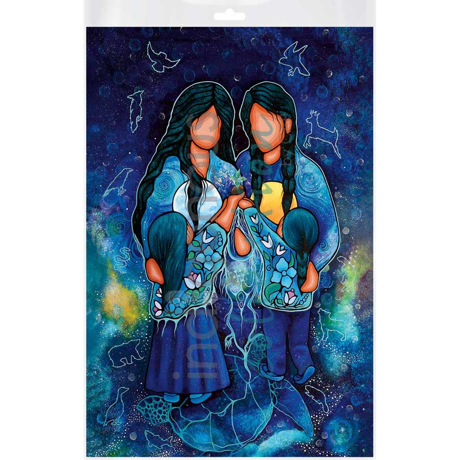 Sky Woman and Her Family by artist Jackie Traverse - Anishinaabe. Indigenous Collection
